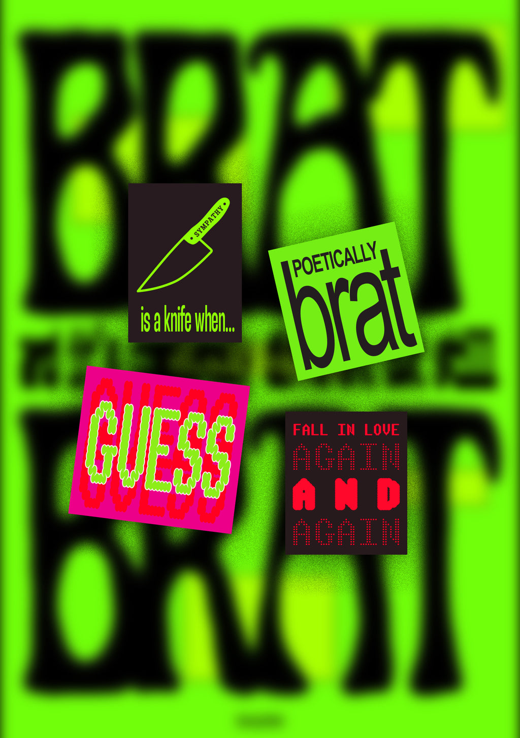 BRAT PACK • CHARLI XCX • A5 card + Stickers